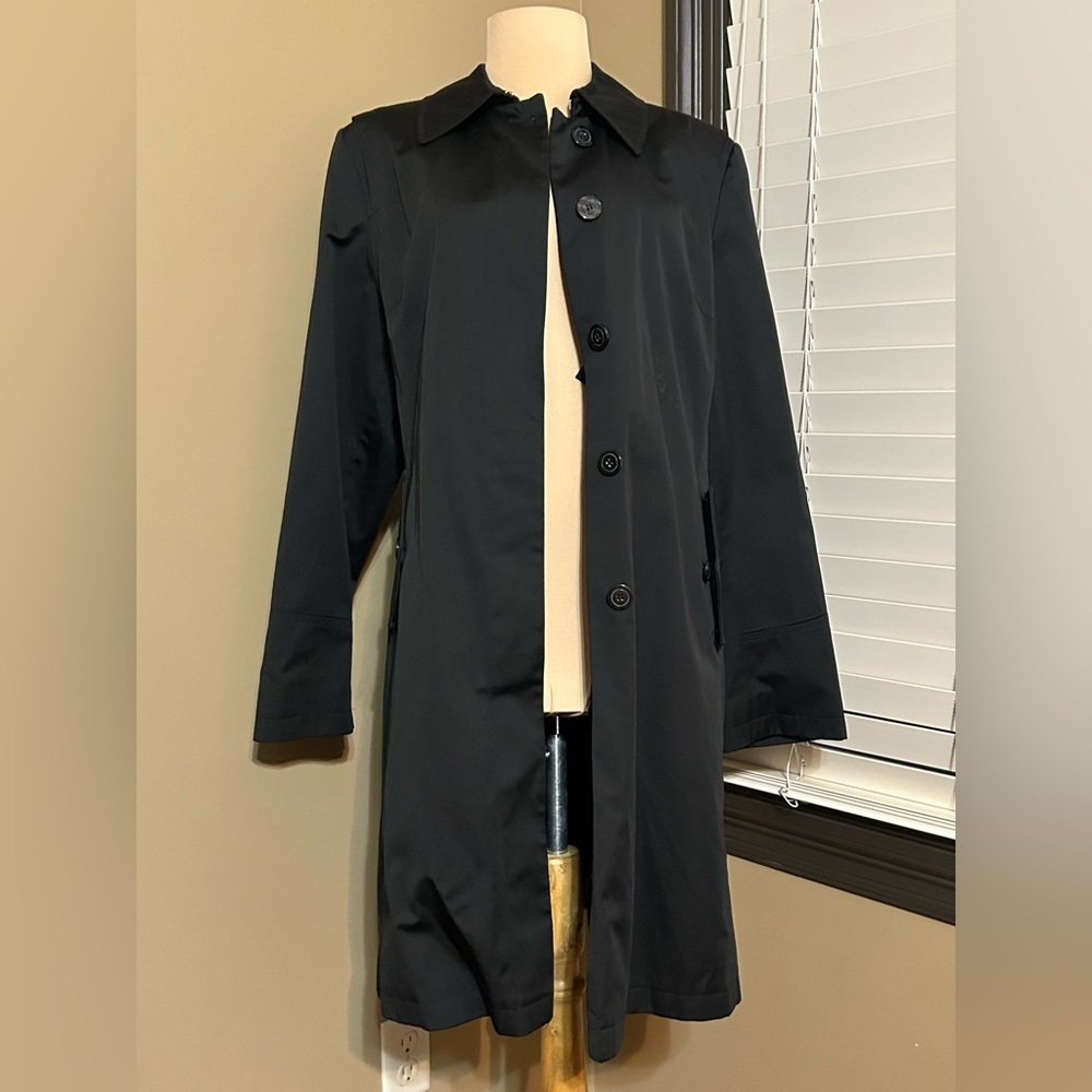 Classic Fleet Street Black Trench Coat Zip Out Lining Raincoat